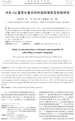 冷軋Cu基原位復(fù)合材料組織演變及性能研究